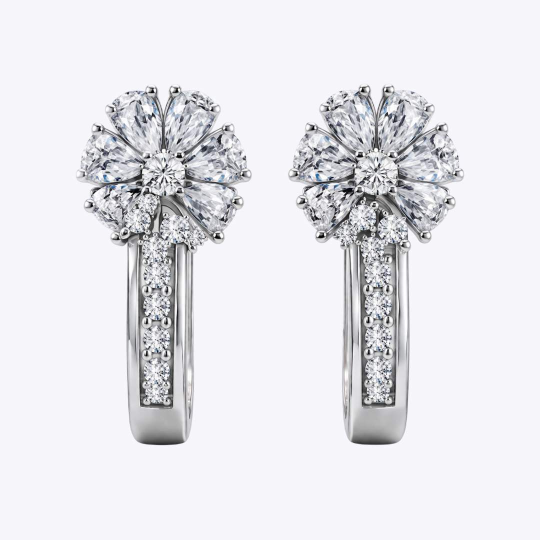 Snowflake Huggies Earrings