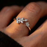 Adjustable Leaf Ring Silver model
