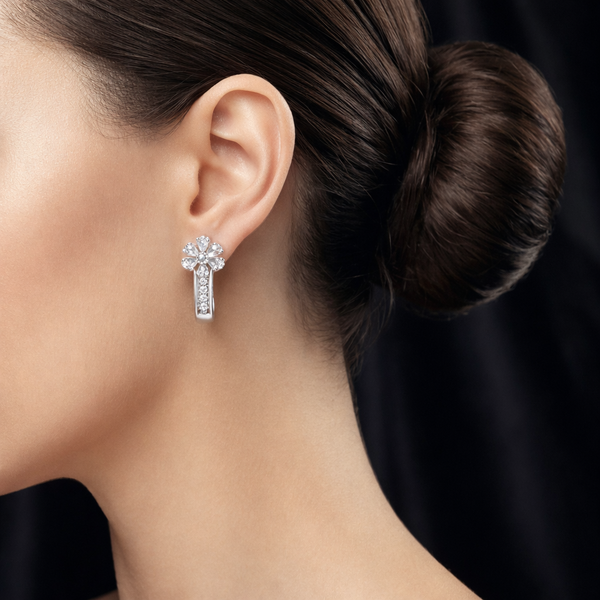 Snowflake Huggies Earrings