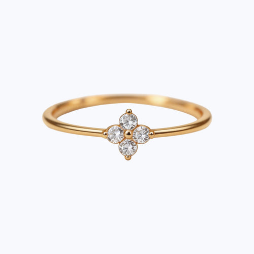 Four Leaf Clover Ring Gold thumbnail