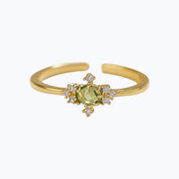 French Design Ring Olive Green Zircon Fine Counts thumbnail
