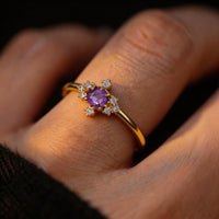French Design Ring Purple Zircon Fine Counts model