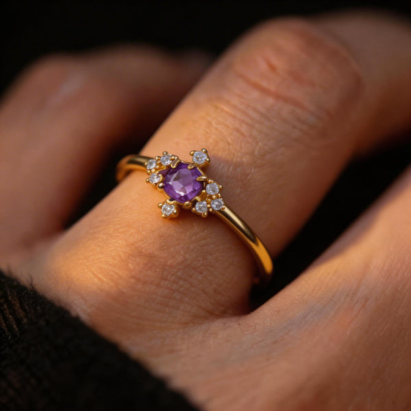 French Design Ring Purple Zircon Fine Counts model