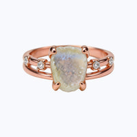 Triangle Moonstone Ring Rose Gold thumbnail