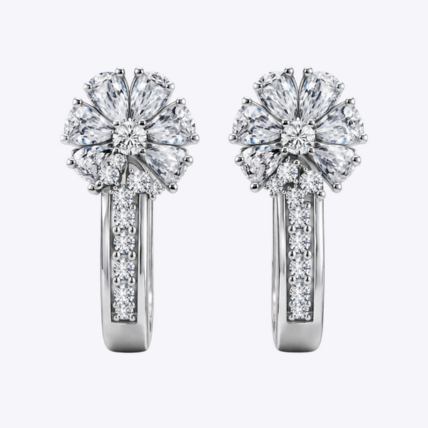 Snowflake Huggies Earrings